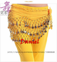 Load image into Gallery viewer, Lady Women Belly Dance Hip Scarf Accessories 3 Row Belt Skirt With Gold bellydance Tone Coins Waist Chain Wrap Adult Dance Wear