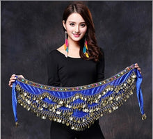 Load image into Gallery viewer, 2019 New style belly dance belt newest multi-color glass silk belly dancing belt scarf crystal bellydance waist chain hip scarf